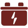 Maroon icon of car battery