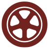 Maroon icon of tires