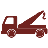 Maroon icon of tow truck
